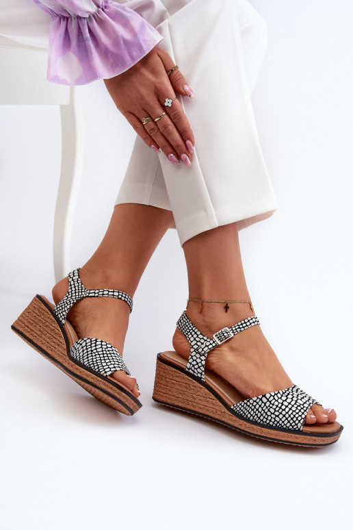 Sandales à plateforme Sergio Leone SK303 Blanc-noir