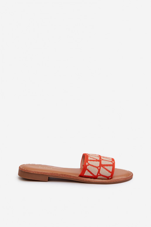 Tongs pour femmes à talons larges de couleur orange Traivea Tongs pour femmes à talons larges de couleur orange Traivea