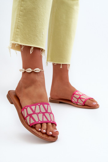 Damen-Flip-Flops mit breiten Absätzen in Rosa von Traivea