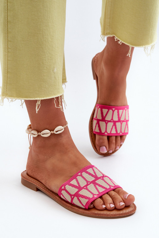 Damen-Flip-Flops mit breiten Absätzen in Rosa von Traivea