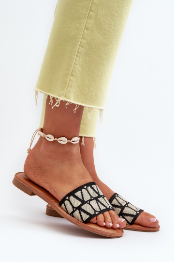 Tongs pour femmes à talons larges de couleur noire Traivea 2