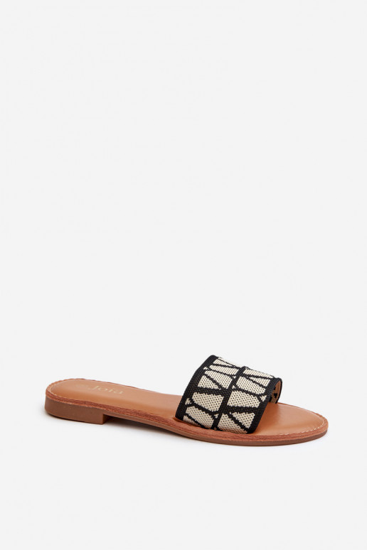 Damen-Flip-Flops mit weitem Absatz in der Farbe Schwarz Traivea