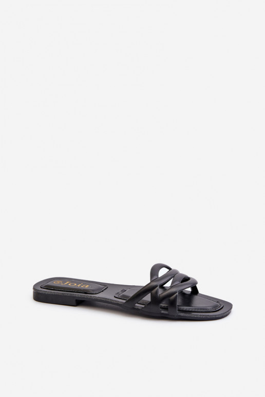 Chaussons pour femmes Eko à talons larges de couleur noire Moldela Chaussons pour femmes Eko à talons larges de couleur noire Moldela