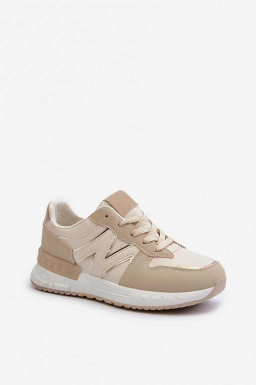 Sneakers-Modellschuhe aus beigem Öko-Leder von Kaimans Sneakers-Modellschuhe aus beigem Öko-Leder von Kaimans