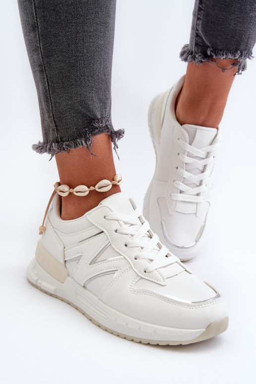Sneakers-Modellschuhe aus Öko-Leder in der weißen Farbe Kaimans Sneakers-Modellschuhe aus Öko-Leder in der weißen Farbe Kaimans