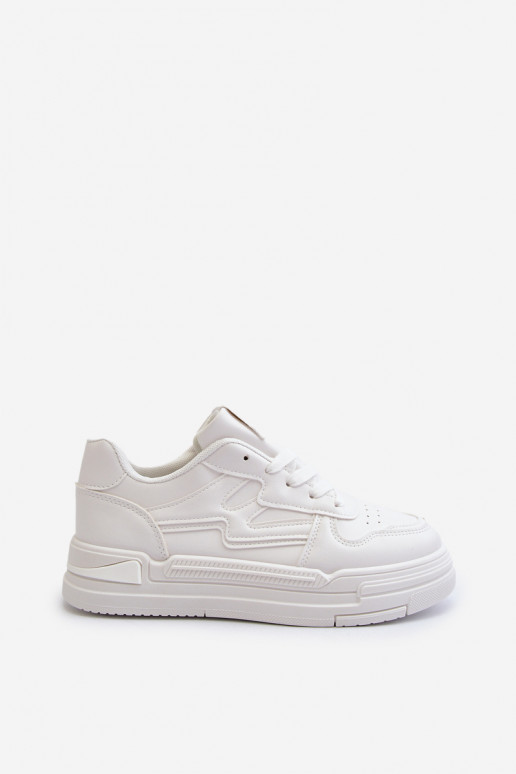 Sneakers-Modellschuhe mit Plateau aus Öko-Leder in der Farbe Weiß Lynnette
