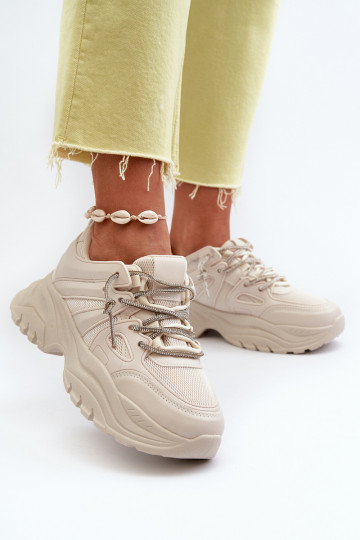 Sneakers model schoenen met modieuze massieve zolen m beige Relissa