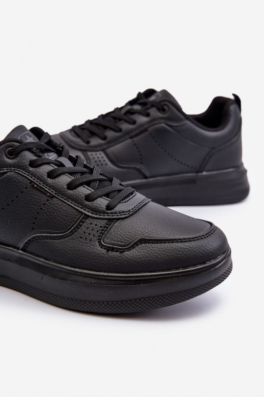 Sneakers-Modellschuhe mit Plateau aus Öko-Leder in der schwarzen Farbe Uziran