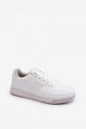 Chaussures modèle baskets en cuir écologique de couleur blanche Radikalle