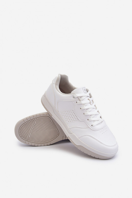 Chaussures modèle baskets en cuir écologique de couleur blanche Radikalle