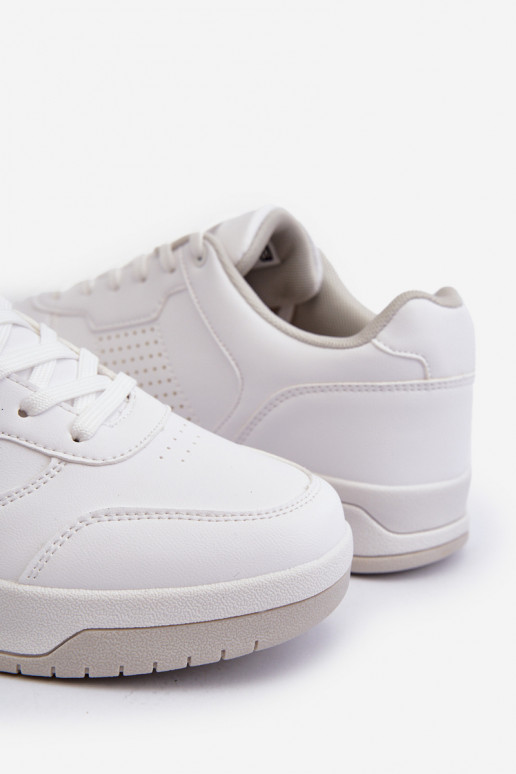 Chaussures modèle baskets en cuir écologique de couleur blanche Radikalle