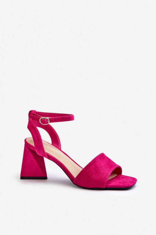 Damen-Sandalen mit hohen Absätzen aus Eco-Wildleder Fuchsia Upttima Damen-Sandalen mit hohen Absätzen aus Eco-Wildleder Fuchsia Upttima