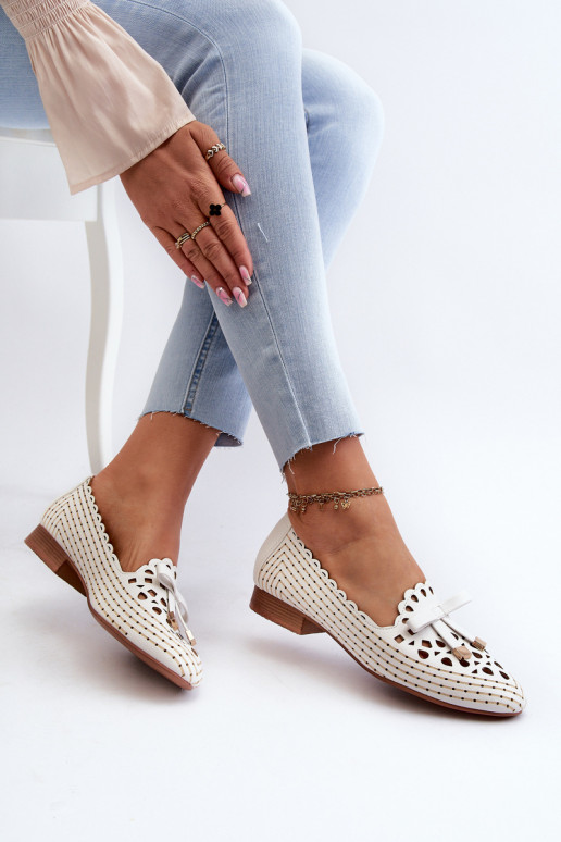 Ballerines ajourées avec rubans blanches Unstable