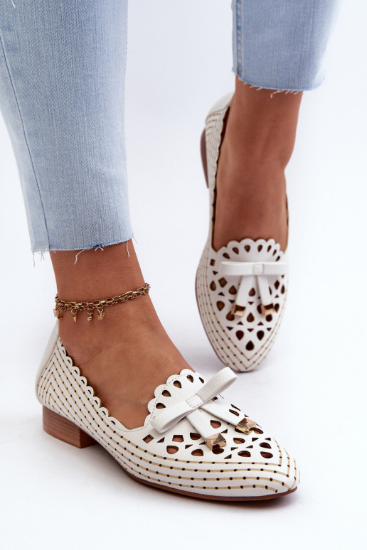 Ballerines ajourées avec rubans blanches Unstable