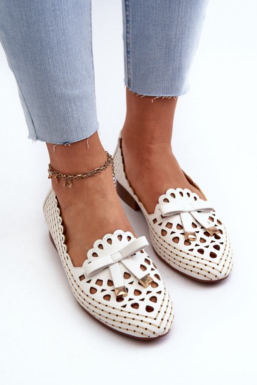 Ballerines ajourées avec rubans blanches Unstable