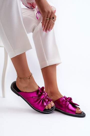 Damenhausschuhe mit breiten Absätzen in der Farbe Rosa von Nelvira 2