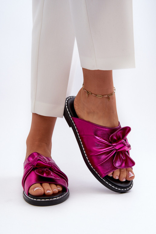 Chaussons pour femmes à talons larges couleur rose Nelvira