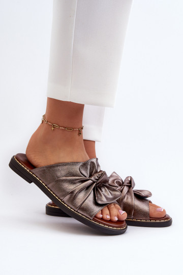 Chaussons pour femmes à talons larges couleur cuivre Nelvira 2