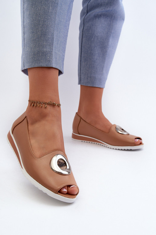 Schoenen met ornamenten Eco beige kleur Biolita