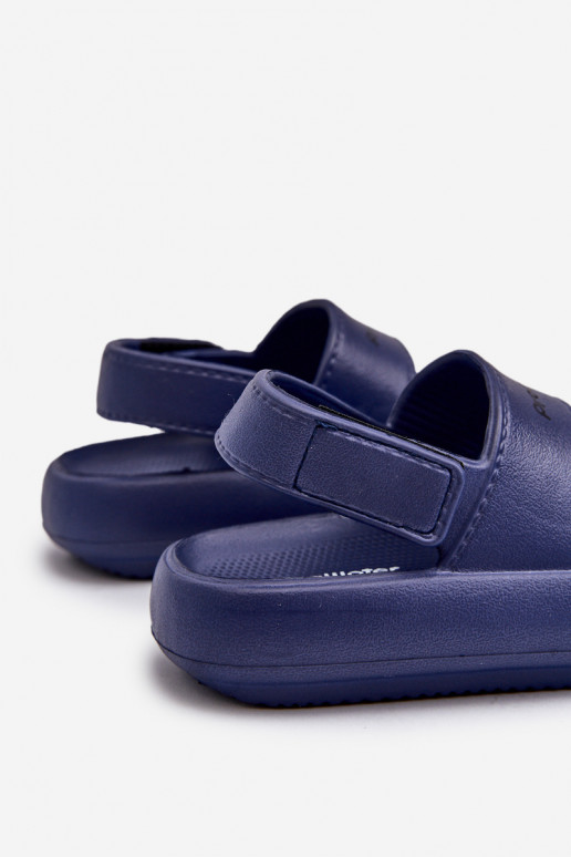 Lichte teenslippers met zelfklevende sluiting ProWater PRO-24-05-01K donkerblauw Lichte teenslippers met zelfklevende sluiting ProWater PRO-24-05-01K donkerblauw