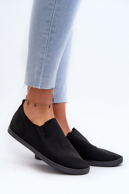 Baskets chaussures casual Slip-On couleur noire Lovinia