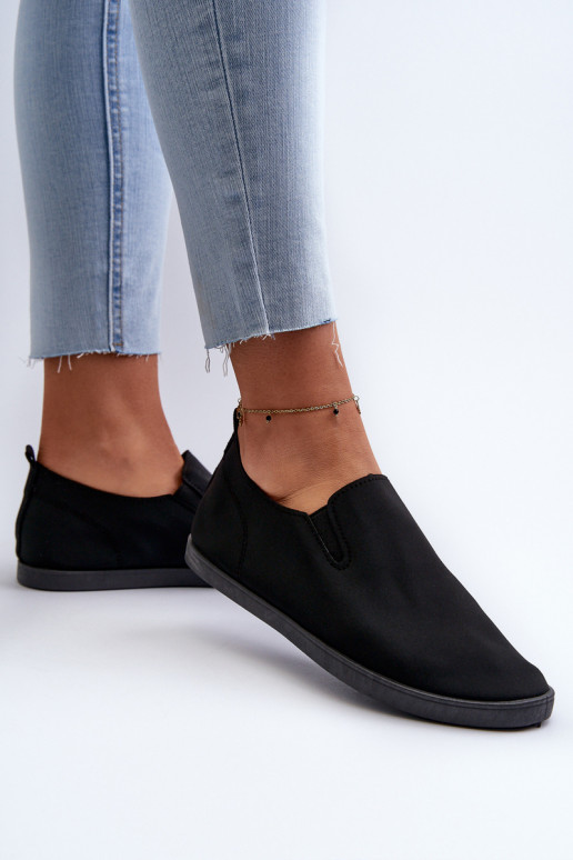 Baskets chaussures casual Slip-On couleur noire Lovinia