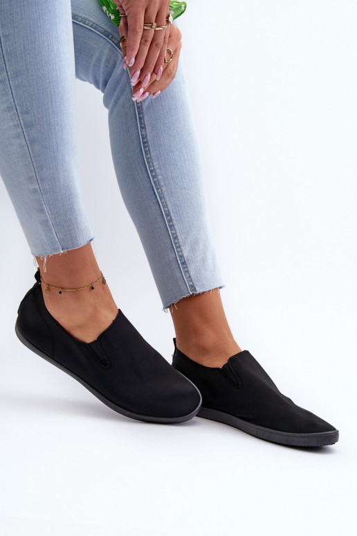 Baskets chaussures casual Slip-On couleur noire Lovinia