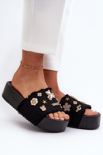 Platformslippers voor dames zwart Zranesia 2