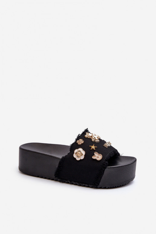 Tongs Plateforme Femme Noir Zranesia