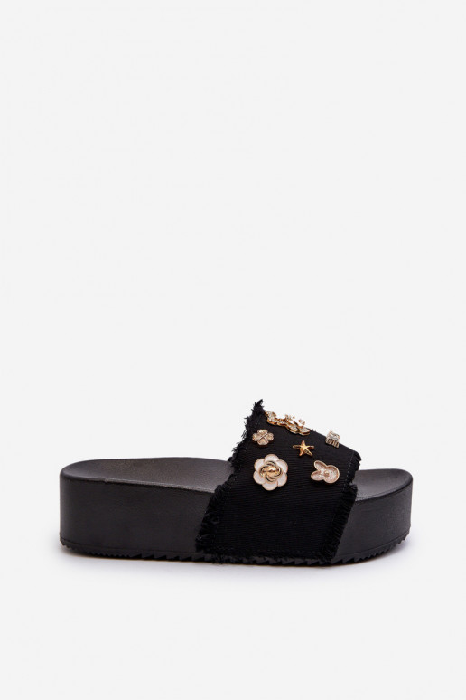 Tongs Plateforme Femme Noir Zranesia