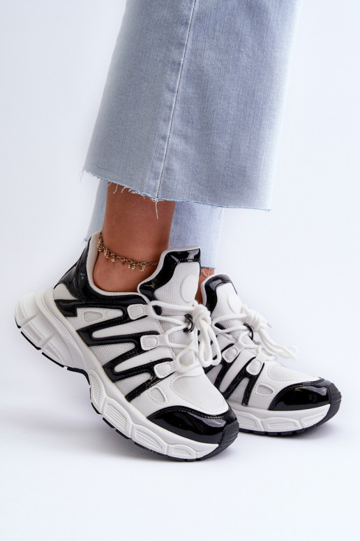 Baskets modèle chaussures couleur Blanc-noir Ahmani