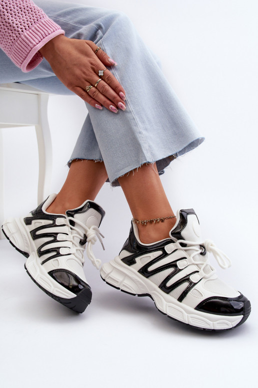 Baskets modèle chaussures couleur Blanc-noir Ahmani
