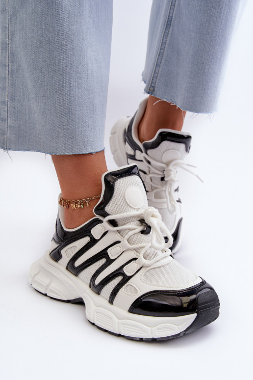 Baskets modèle chaussures couleur Blanc-noir Ahmani