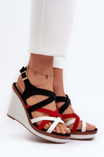 Sandales plateforme à brides de couleur noire Ellen 2