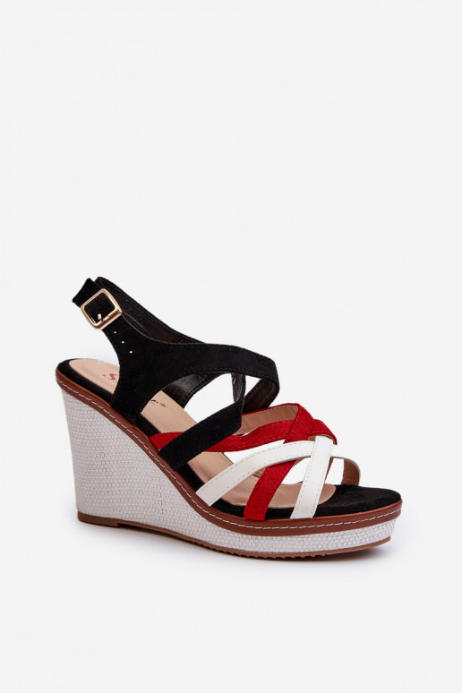 Sandales plateforme à brides de couleur noire Ellen