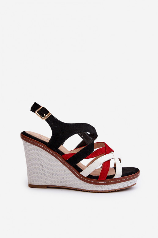 Sandales plateforme à brides de couleur noire Ellen