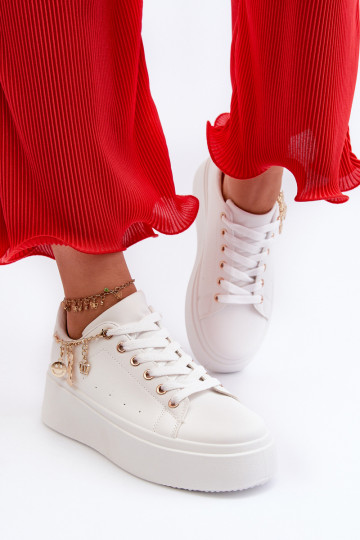 Chaussures modèle baskets avec plateforme en blanc Tivissa