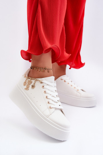 Sneakers-Modellschuhe mit Plateau in Weiß Tivissa