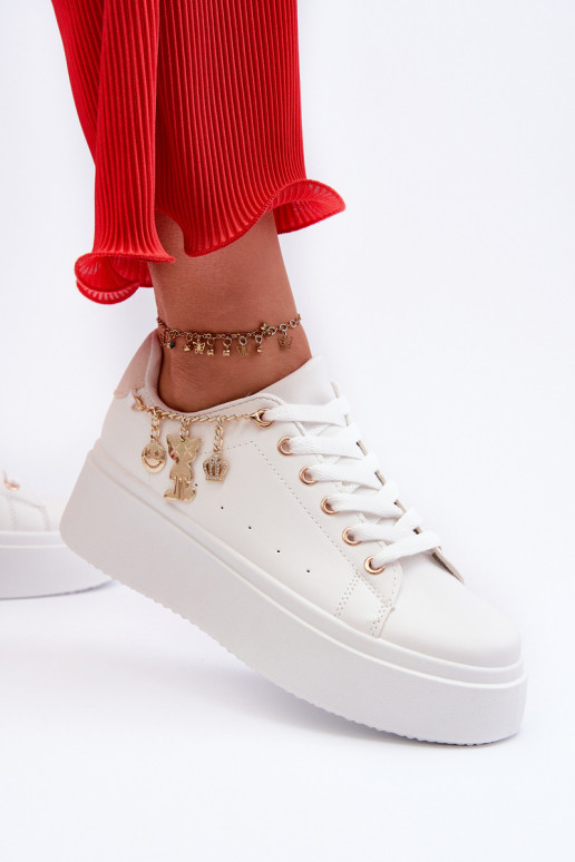 Chaussures modèle baskets à plateforme beige clair Tivissa