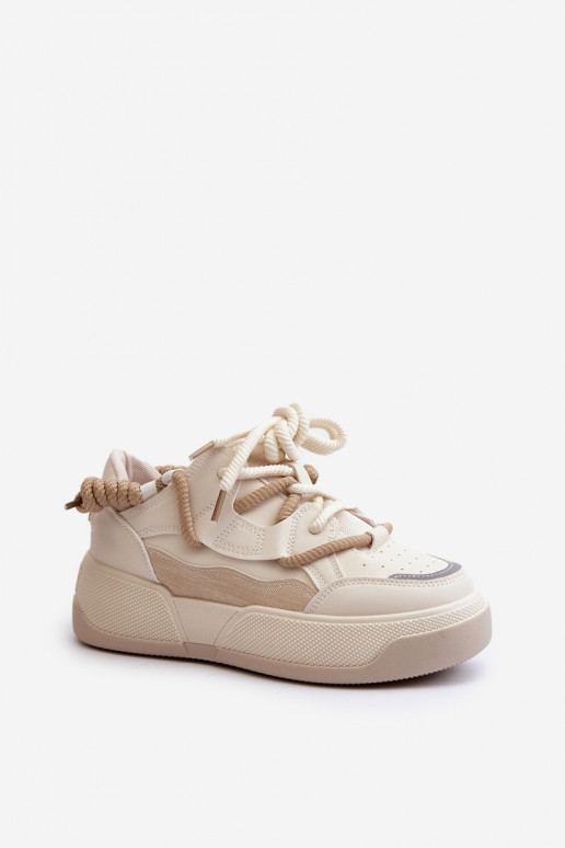 Sneakers Modell Schuhe mit Plateau beige Moariella Sneakers Modell Schuhe mit Plateau beige Moariella