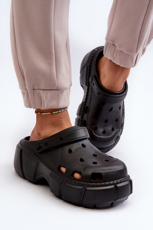 Chaussons femme Chaussons légers à semelles massives tendance de couleur noir Witima Chaussons femme Chaussons légers à semelles massives tendance de couleur noir Witima