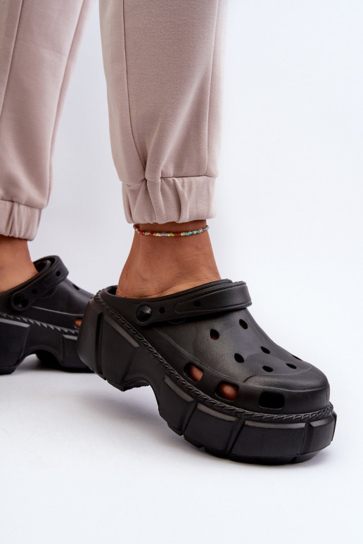 Chaussons femme Chaussons légers à semelles massives tendance de couleur noir Witima Chaussons femme Chaussons légers à semelles massives tendance de couleur noir Witima