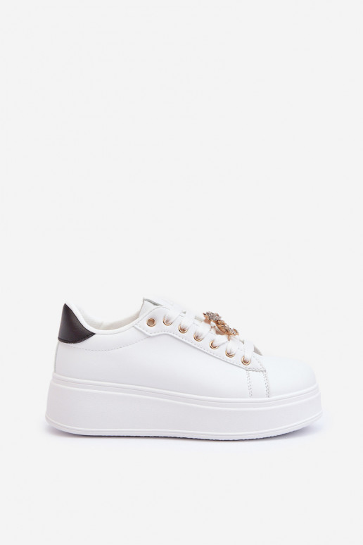 Baskets modèle chaussures à plateforme de couleur blanche Moanda