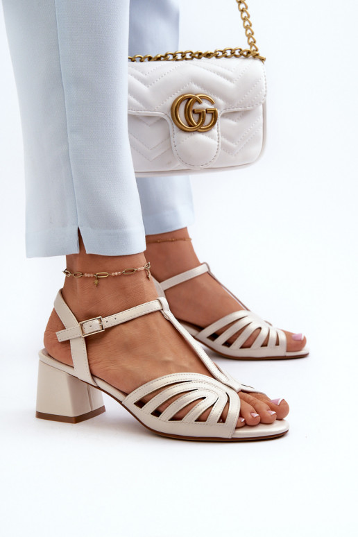 Elegante sandalen met hoge hak Sergio Leone SK880 parelmoer