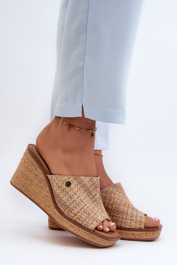 Damenhausschuhe Sergio Leone KL213 beige