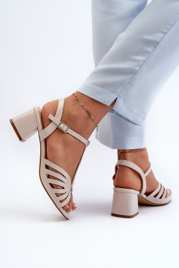 avec effet laqué Sandales à talons hauts élégantes Sergio Leone SK880 beige 2