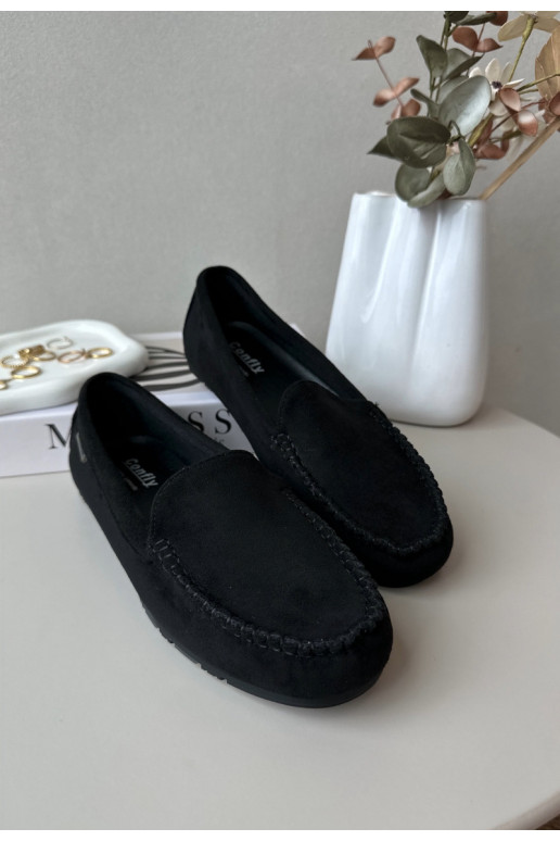 Damesmocassins gemaakt van Eco Suede Black Amrutia Damesmocassins gemaakt van Eco Suede Black Amrutia