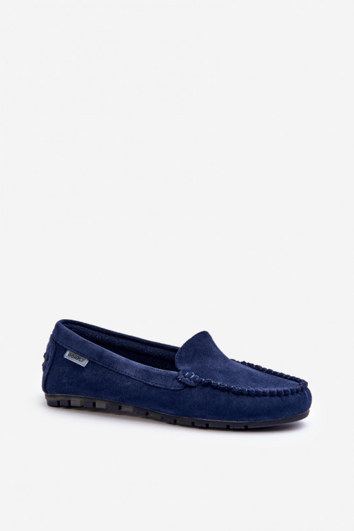 Mocassins Femme Daim Bio Bleu Marine Amrutia