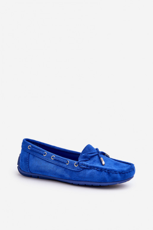 Mocassins élégants en daim bleu Si Passione Mocassins élégants en daim bleu Si Passione