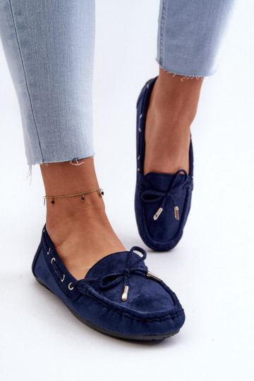 Mocassins élégants en daim bleu foncé Si Passione 2